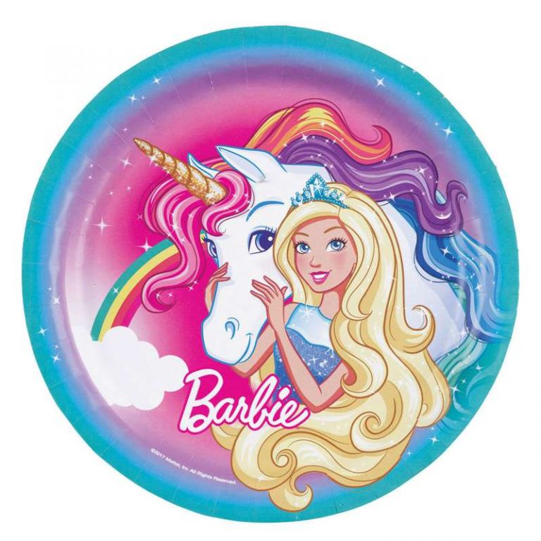 PIATTO GRANDE BARBIE 8 PEZZI