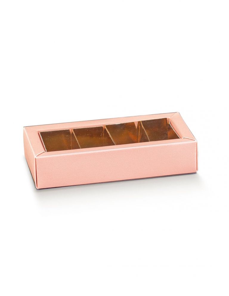 SCATOLA LINO 4 SCOMPARTI  ROSA 12x5x3 10 PEZZI