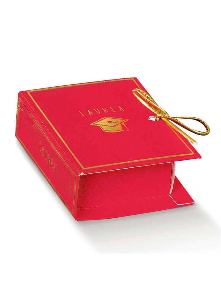 BOX LIBRO ROSSO LAUREA 6X3X7  10 PEZZI