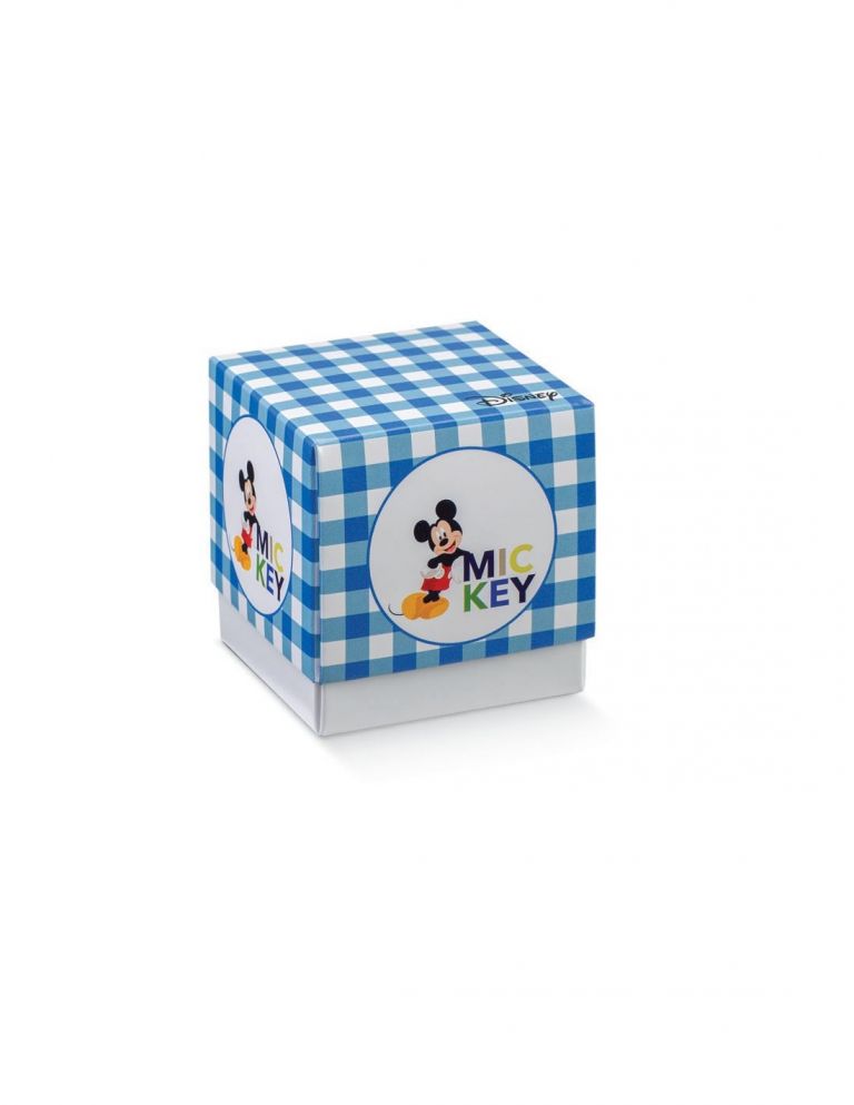 SCATOLA PICCOLA  F/C MICKEY QUADRETTI BLU 10 PEZZI