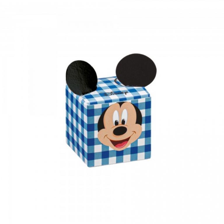 SCATOLA PICCOLA  CUBO MICKEY QUADRETTI BLU 10 PEZZI