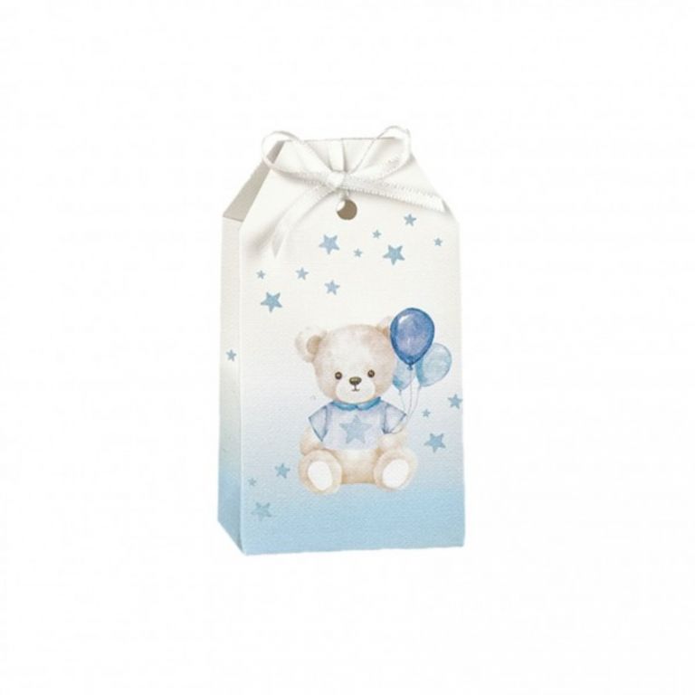 ASTUCCIO CON FORO BABY ORSETTO CIELO 10 PEZZI