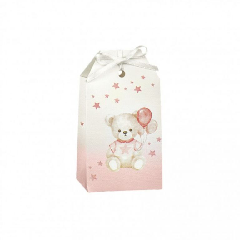 ASTUCCIO CON FORO BABY ORSETTO ROSA 10 PEZZI
