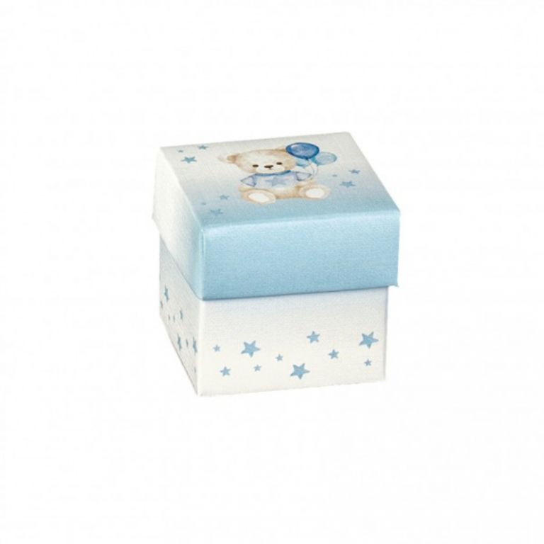 ASTUCCIO  CUBO F/C BABY ORSETTO 5x5x5 CIELO 10 PEZZI