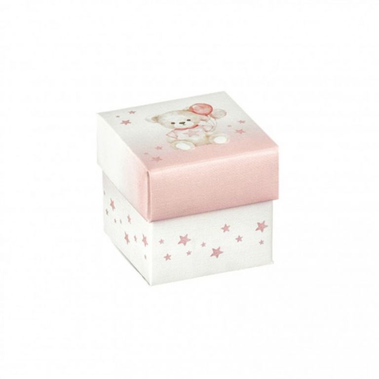 ASTUCCIO  CUBO F/C BABY ORSETTO 5x5x5 ROSA 10 PEZZI