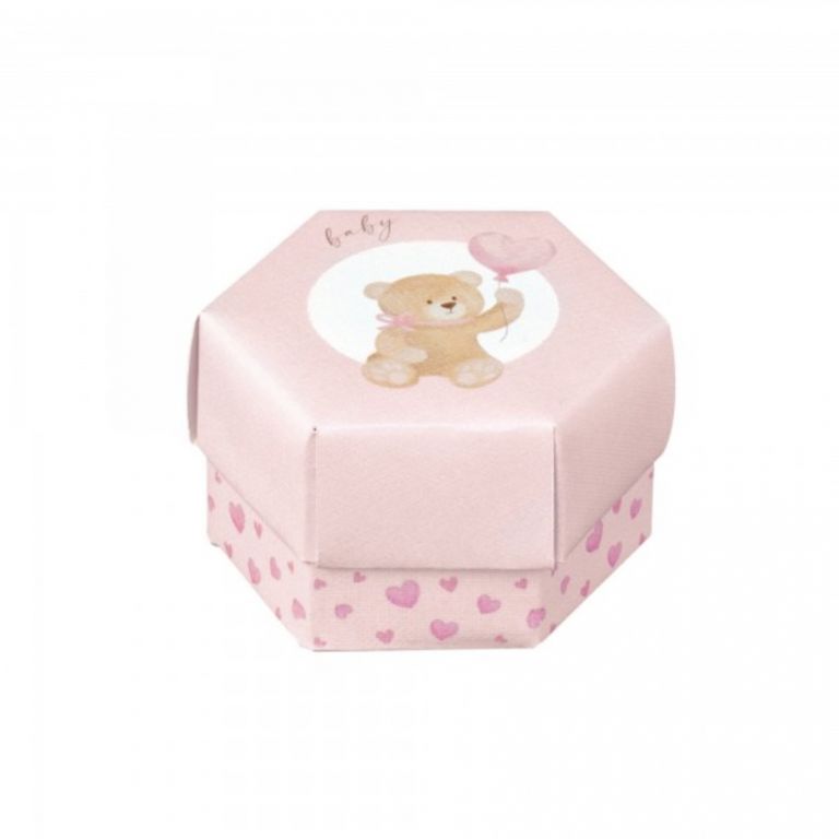 ASTUCCIO ESAGONO PICCOLO ROSA 10 PEZZI