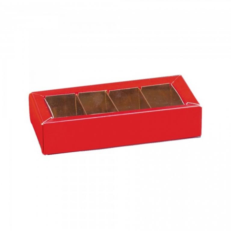 SCATOLA LINO 4 SCOMPARTI  ROSSA 12x5x3 10 PEZZI