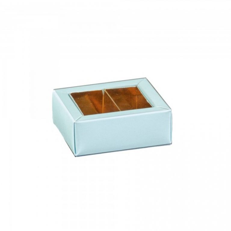 SCATOLA LINO 2 SCOMPARTI  CELESTE 6x5x3 10 PEZZI