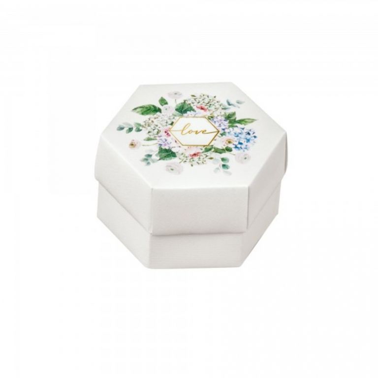 ESAGONO PICCOLO FIORI LOVE CON DIVISORIO  6X4  10 PEZZI