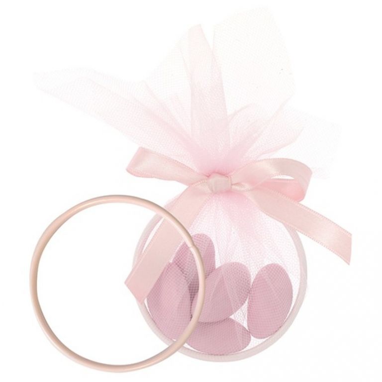 ANELLO METALLO TONDO ROSA 7 CM 10 PEZZI