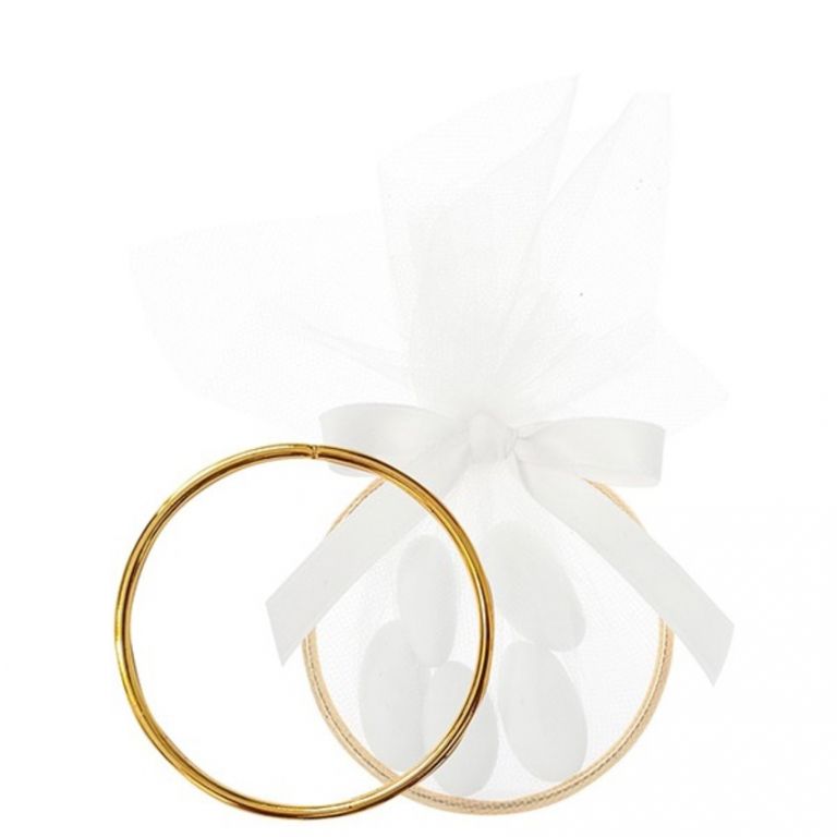 ANELLO METALLO TONDO ORO 7 CM 10 PEZZI