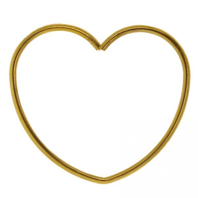 ANELLO METALLO CUORE ORO 7 CM 10 PEZZI