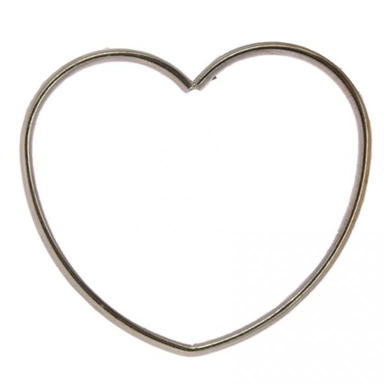 ANELLO METALLO CUORE ARGENTO 7 CM 10 PEZZI