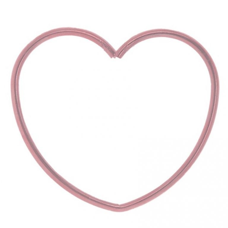 ANELLO METALLO CUORE ROSA 7 CM 10 PEZZI