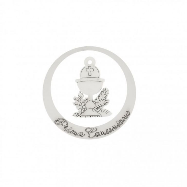 ANELLO LEGNO CON PLACCA COMUNIONE 7 CM 10 PEZZI
