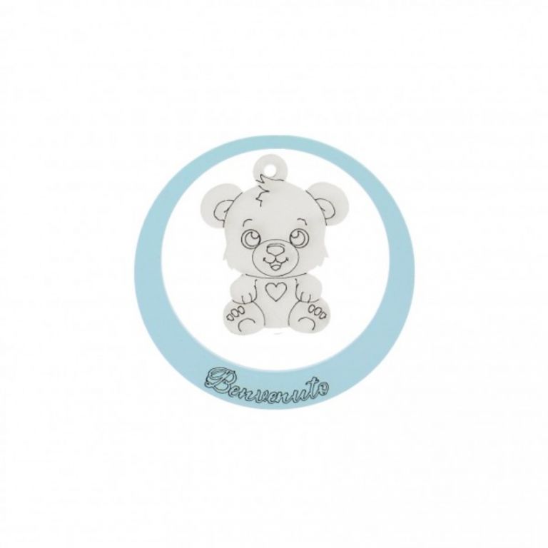 ANELLO LEGNO CON PLACCA BENVENUTO 7 CM 10 PEZZI