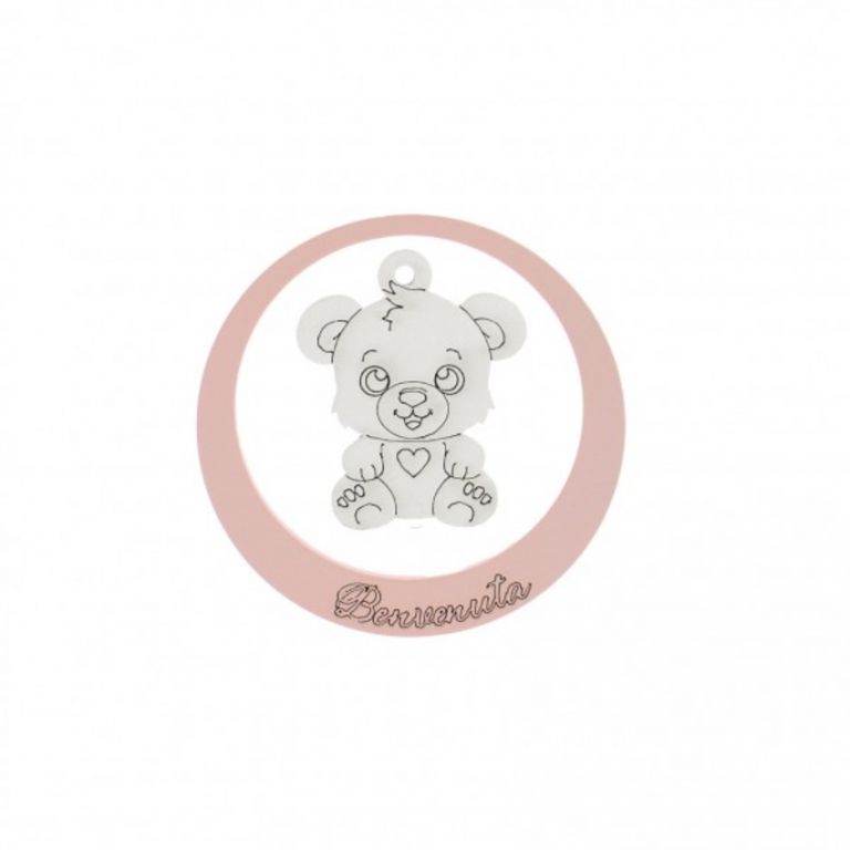 ANELLO LEGNO CON PLACCA BENVENUTA 7 CM 10 PEZZI
