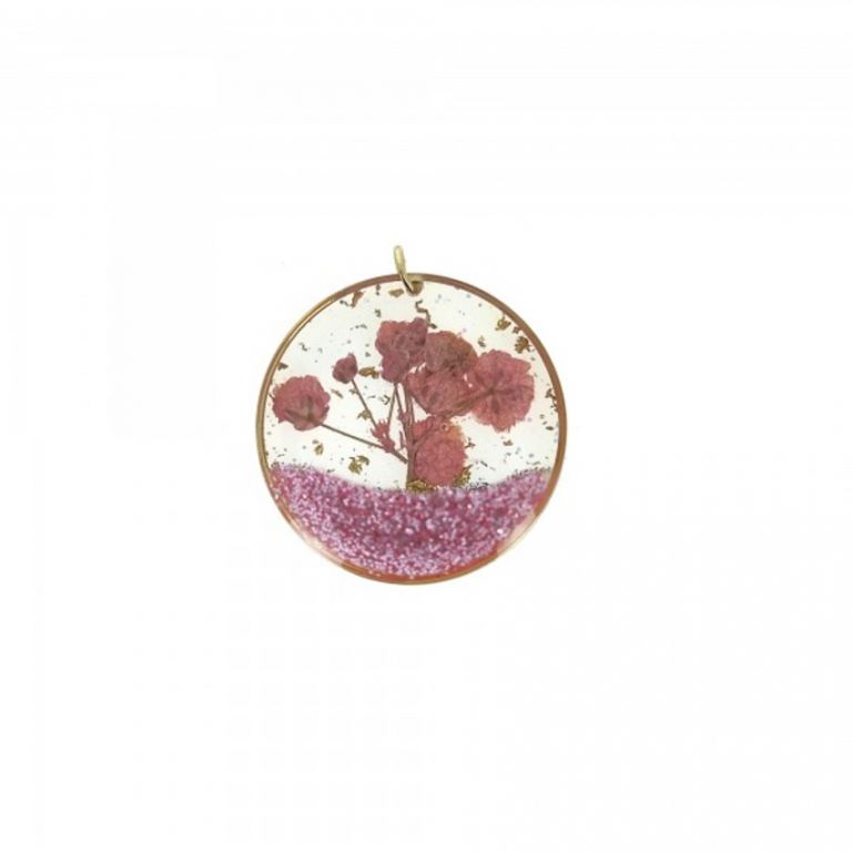 CIONDOLO FIORI SECCHI OTTANIO ROSA 6 PEZZI