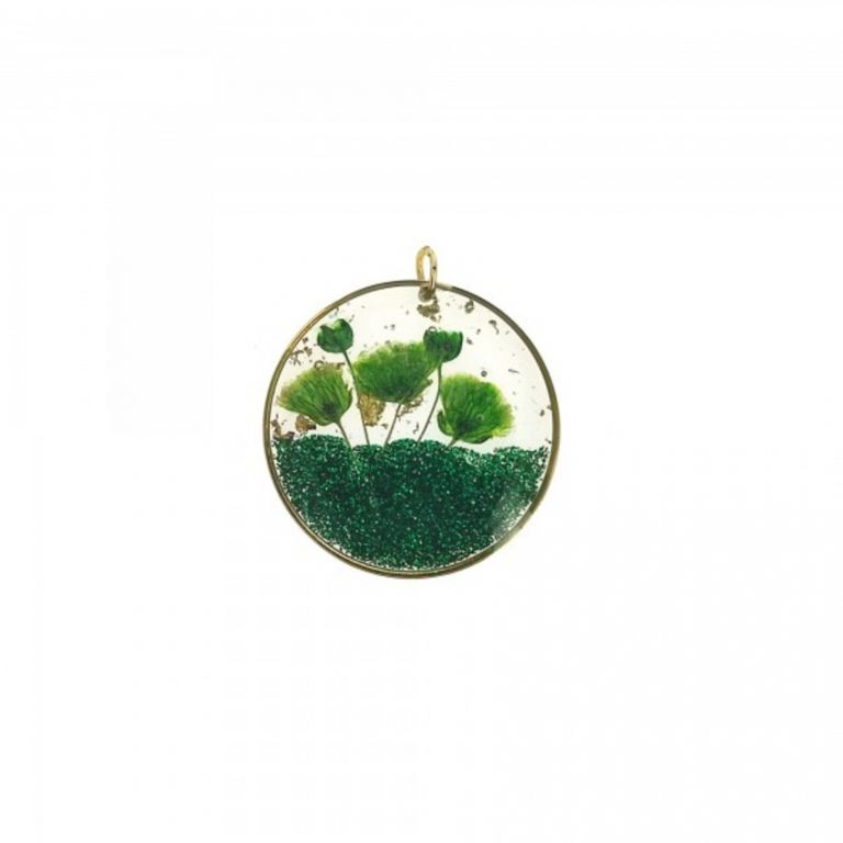 CIONDOLO FIORI SECCHI OTTANIO VERDE 6 PEZZI