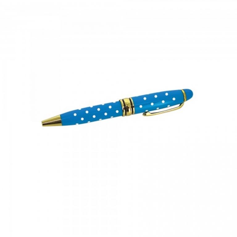 PENNA  TURCHESE POIS 5 PEZZI