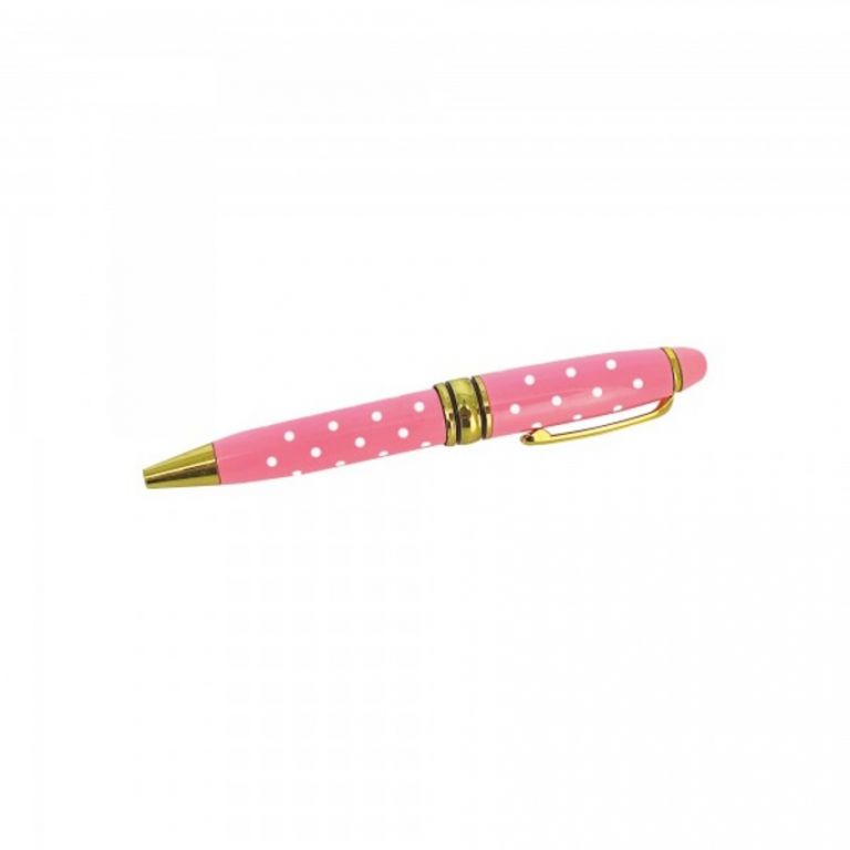 PENNA  ROSA POIS 5 PEZZI
