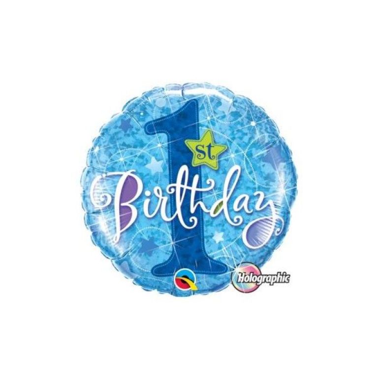 1ST BIRTHDAY BLU OLOGRAFICO
