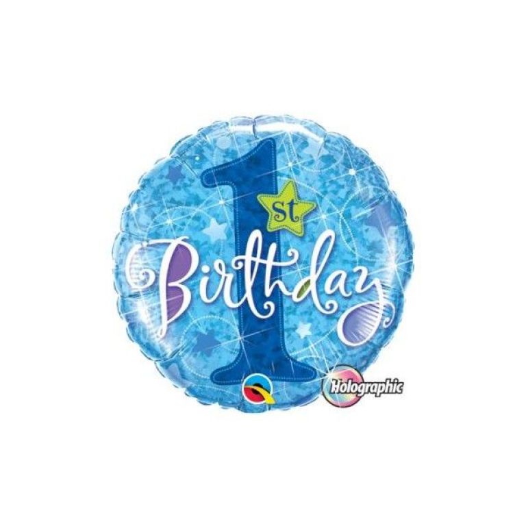 1ST BIRTHDAY BLU OLOGRAFICO