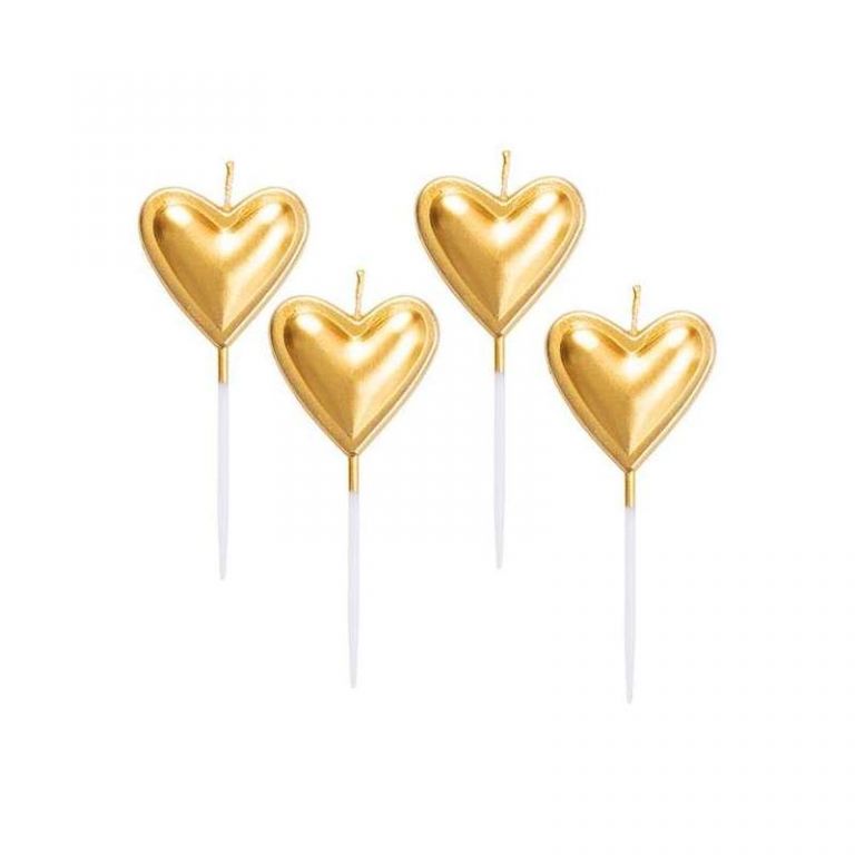 5 CANDELE CUORE ORO